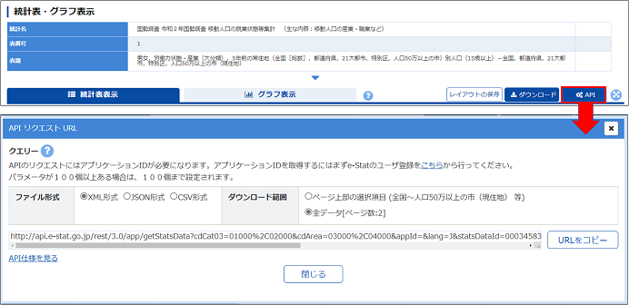 APIリクエストＵＲＬ