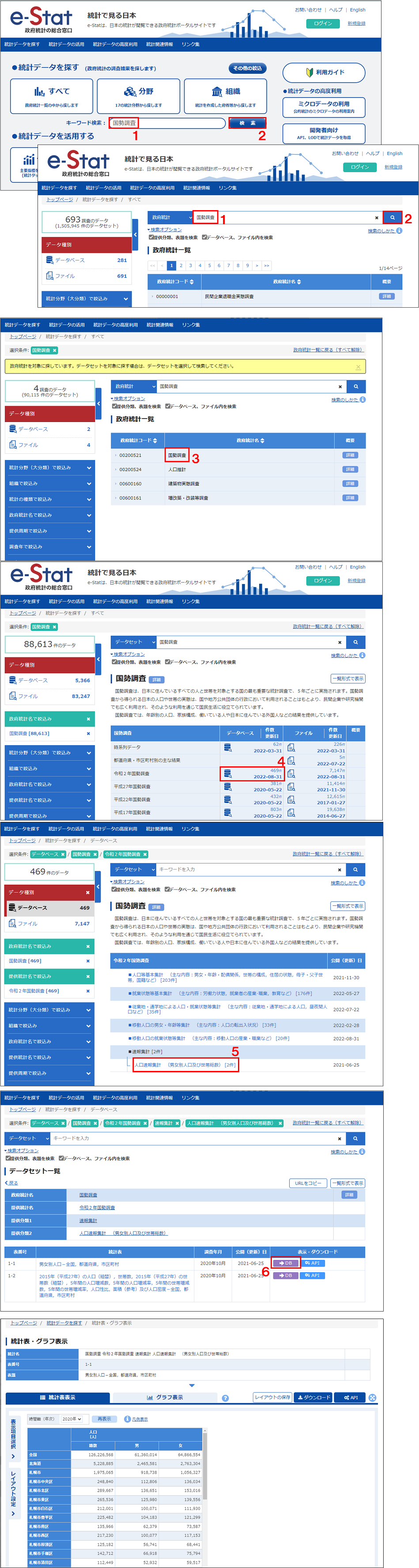 国勢調査を検索する