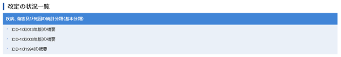 「改定の状況一覧」画面が表示されます。