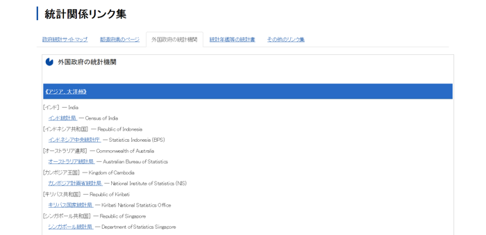 外国政府の統計機関